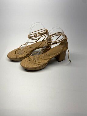 Aerosoles Women's Caramia Strap Up Leather Heeled Sandal Sz 10